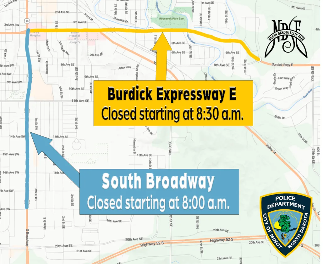 Road closures scheduled for ND State Parade
